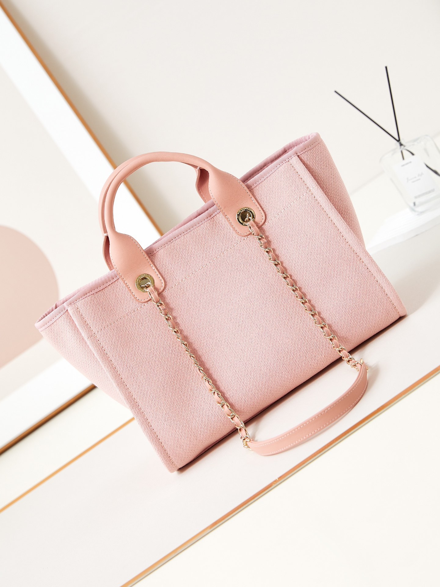 シャネル「Chanel」22SS シーズン ピンク ビーチトートバッグ