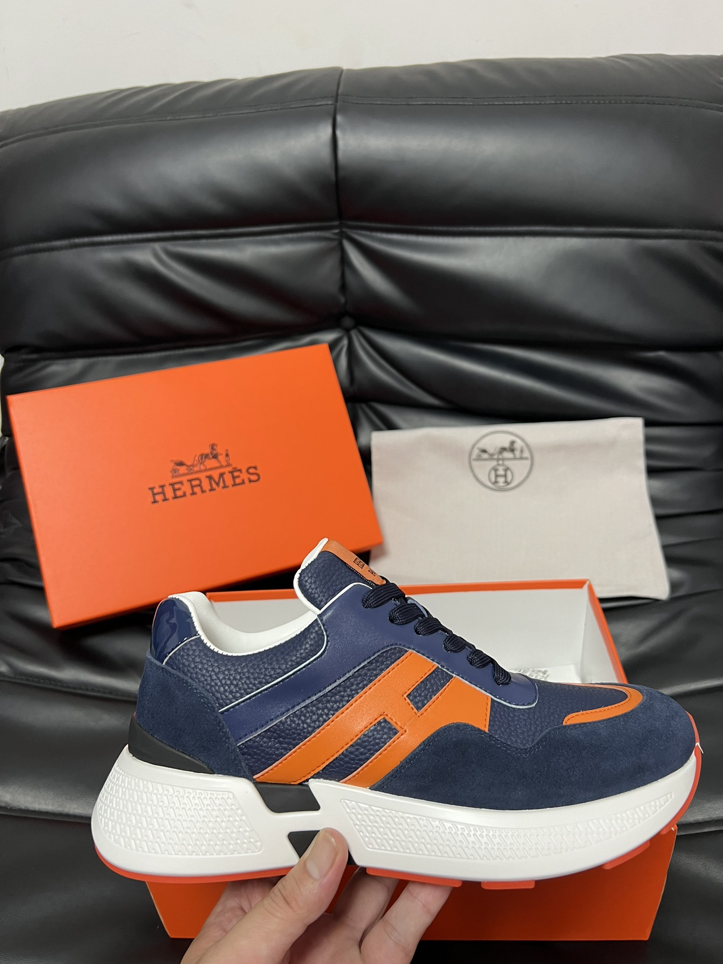 エルメス［Hermès］ デュアルレザー カジュアルシューズ