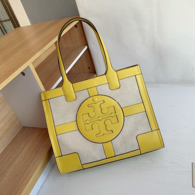 トリー バーチ「Tory Burch」ビッグロゴ カラーブロック トート/ハンドバッグ