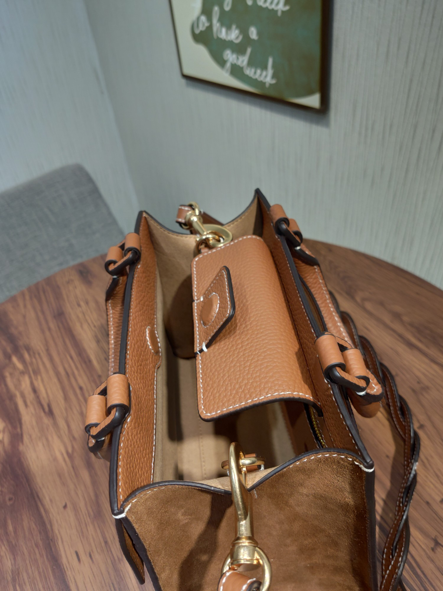 トリー バーチ「Tory Burch」ミラー ピーブレザー ハンドバッグ