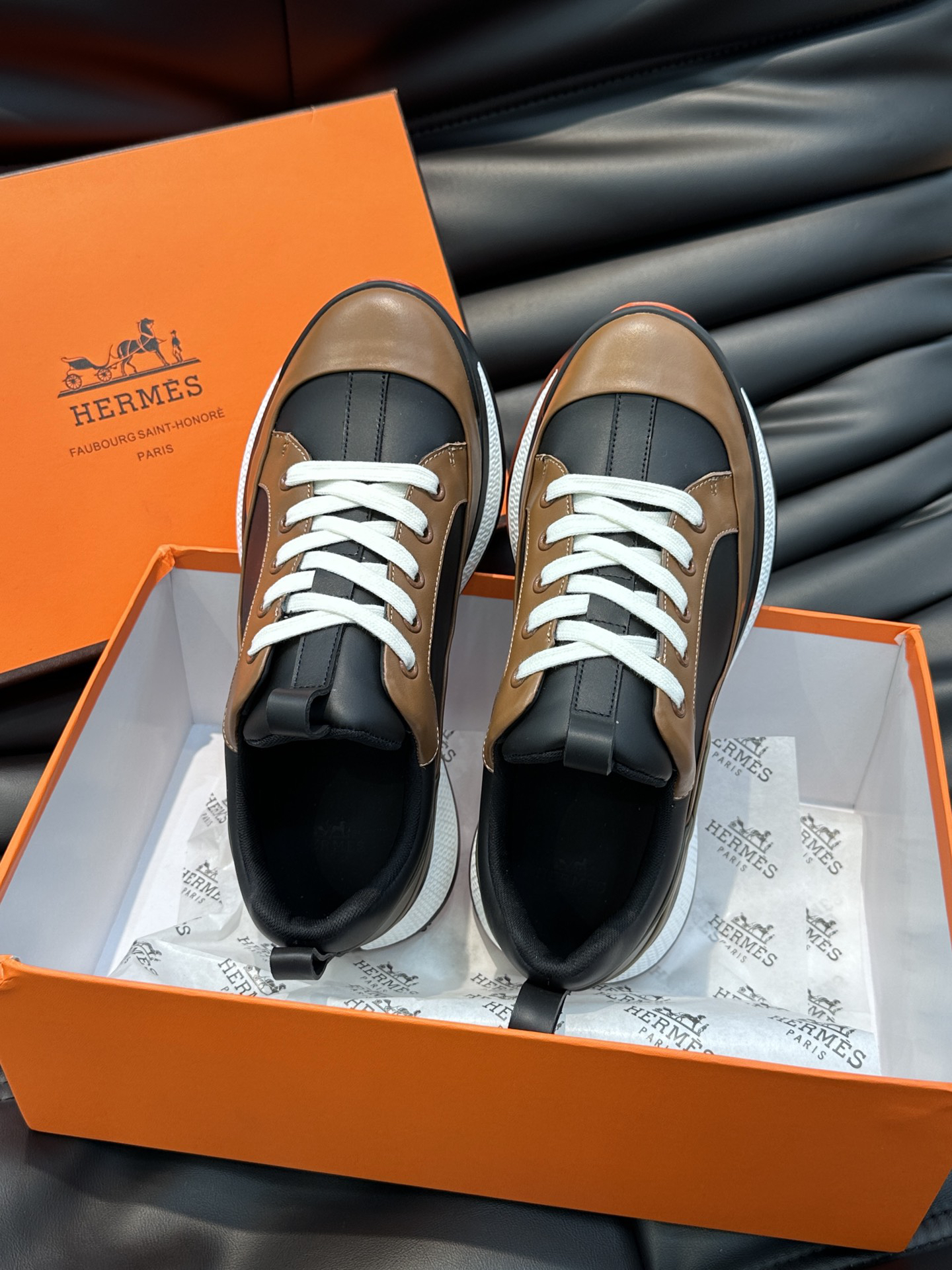 エルメス［Hermès］メンズ レイヤード カジュアルシューズ