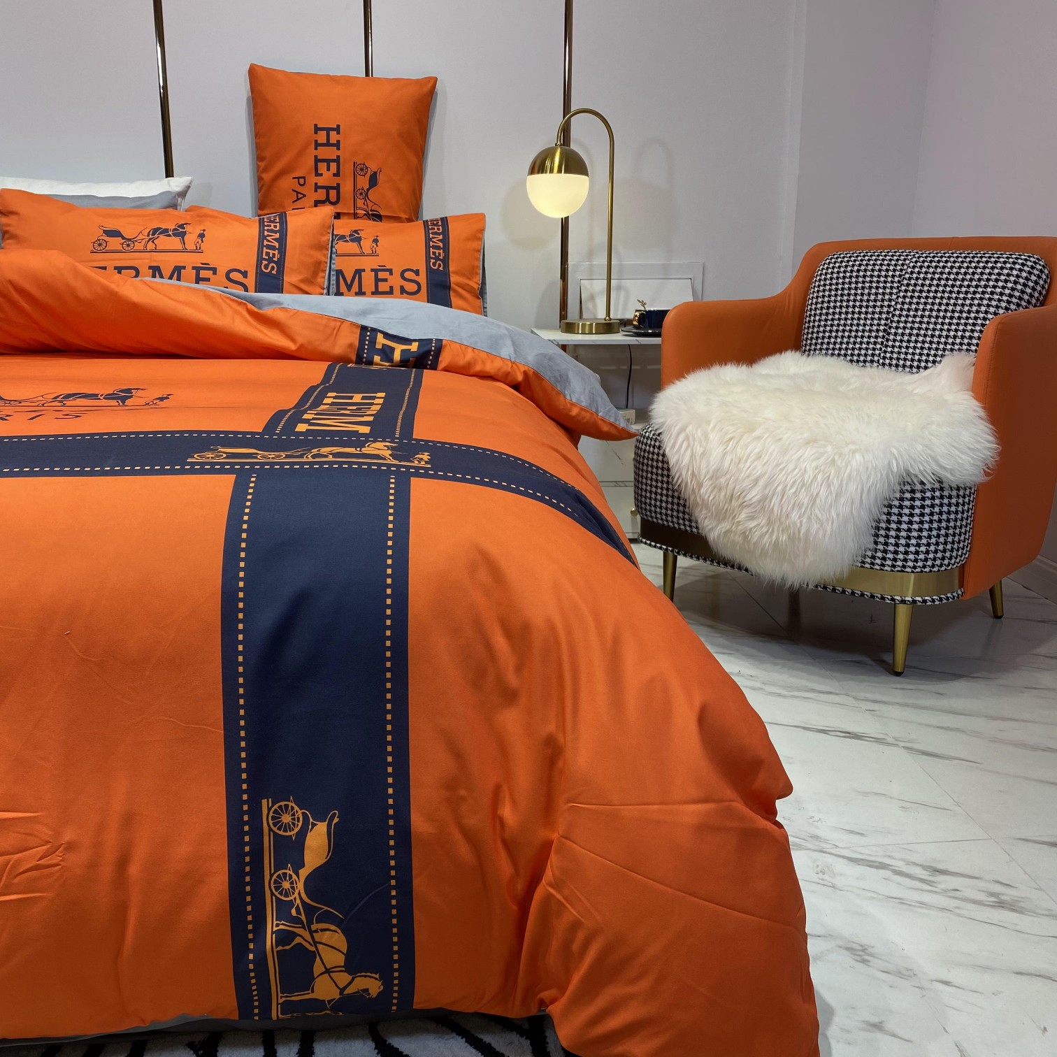 エルメス「Hermès」プレミアムコットン デジタルプリント 4点セット