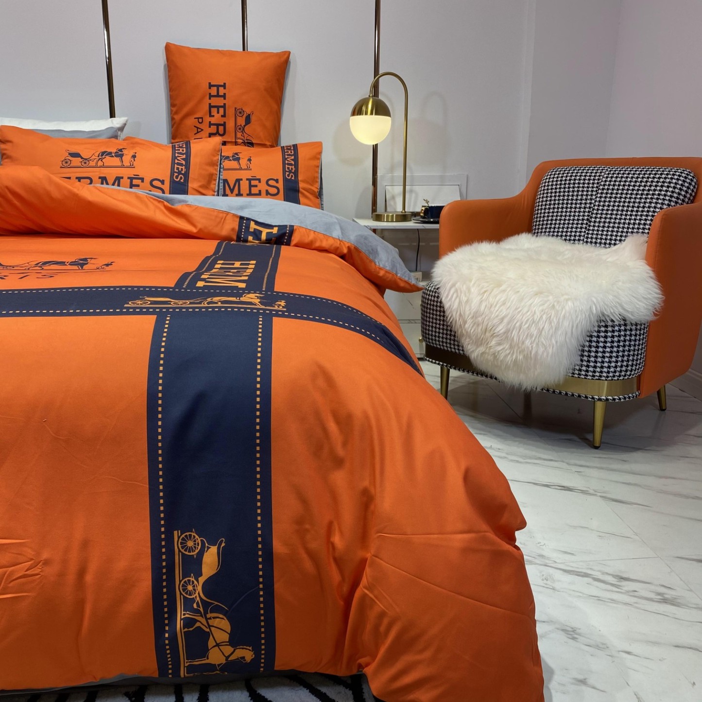 エルメス「Hermès」プレミアムコットン デジタルプリント 4点セット