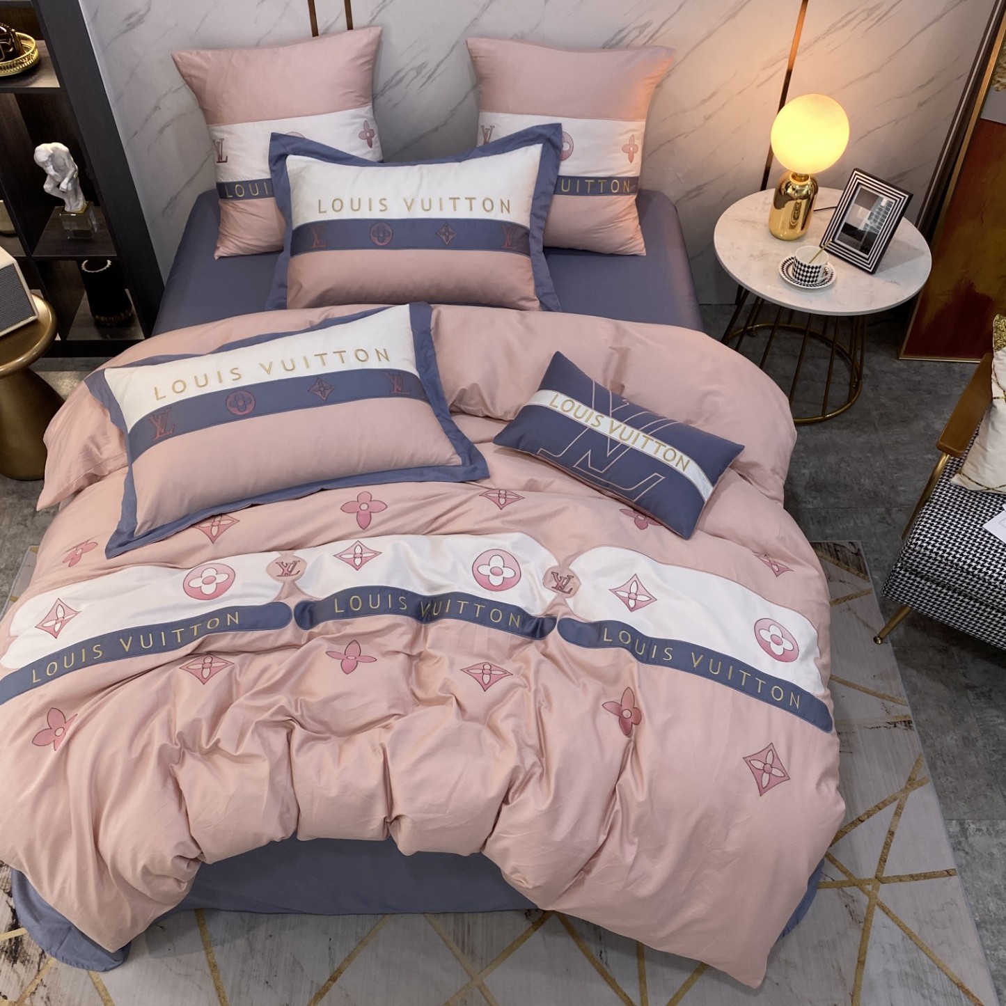 ルイ・ヴィトン「Louis Vuitton」プレミアムコットン デジタルプリント 4点セット