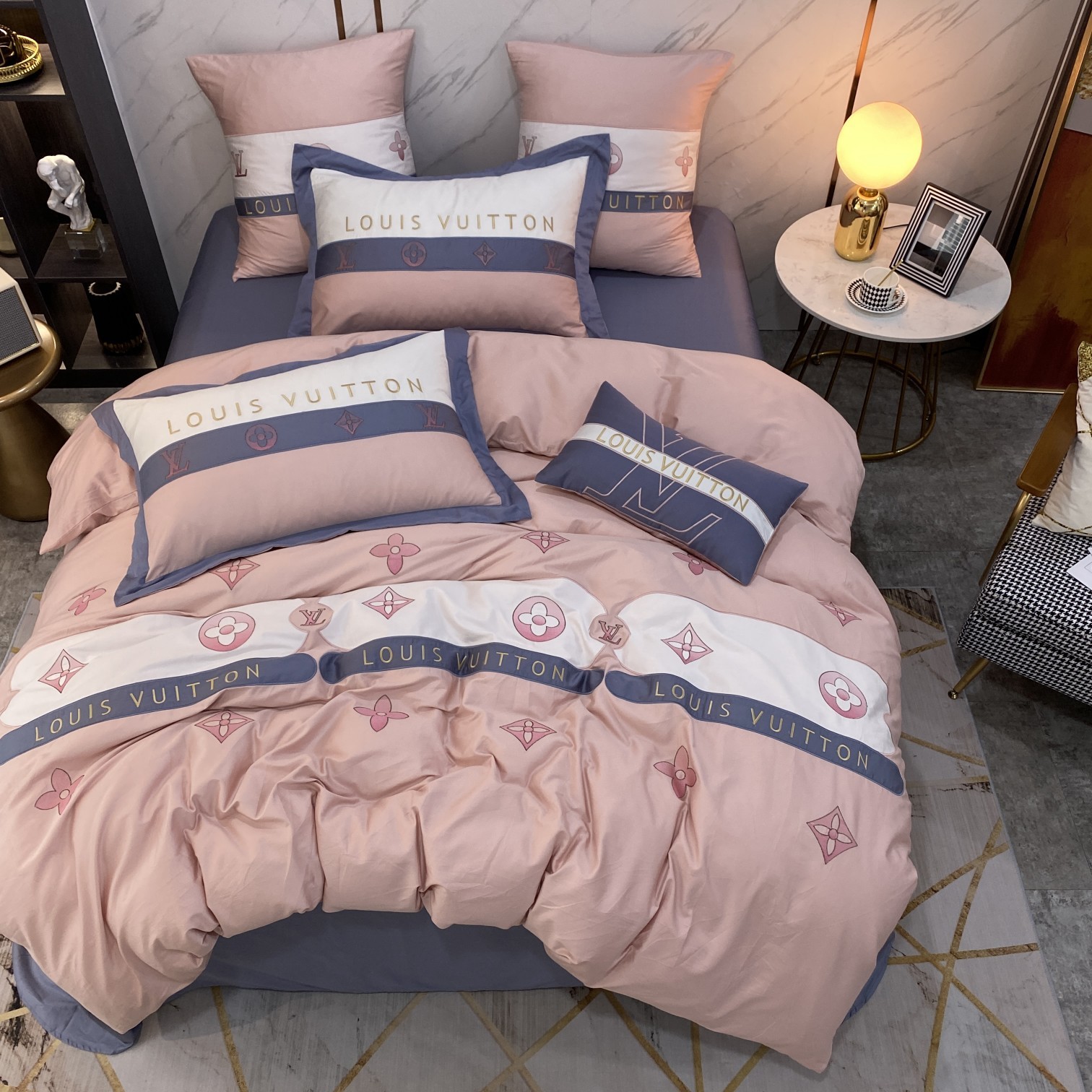 ルイ・ヴィトン「Louis Vuitton」プレミアムコットン デジタルプリント 4点セット