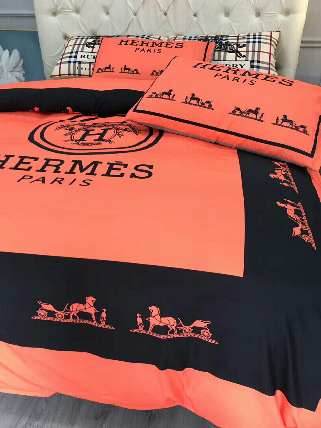 エルメス「Hermès」プレミアムコットン デジタルプリント 4点セット