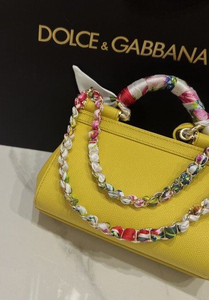 ドルチェ・アンド・ガッバーナ「D&G」シシリーミニ レザートップハンドルバッグ