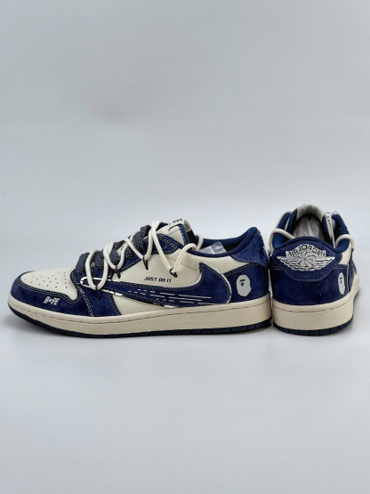 「コラボモデル」Travis Scott x Nikeエアジョーダン 1 ロー 'ミッドナイト ネイビー' - スニーカー