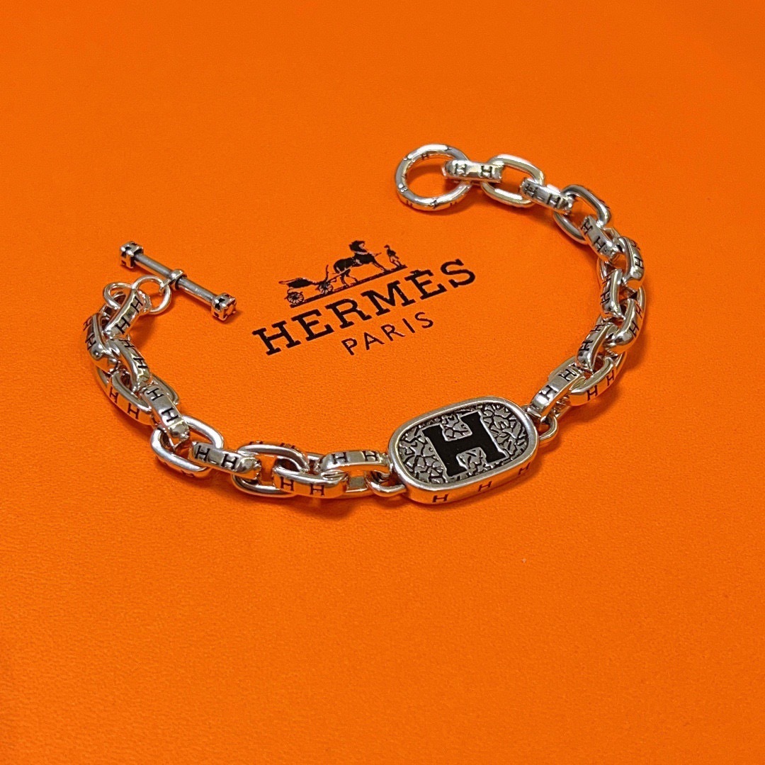 エルメス「Hermès」プラチナ 強化版 アンカーチェーン ブレスレット16MM