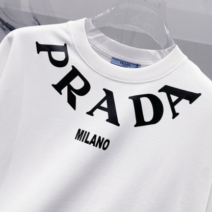 プラダ「Prada」2025SS 260g クラシックロゴ クルーネックTシャツ
