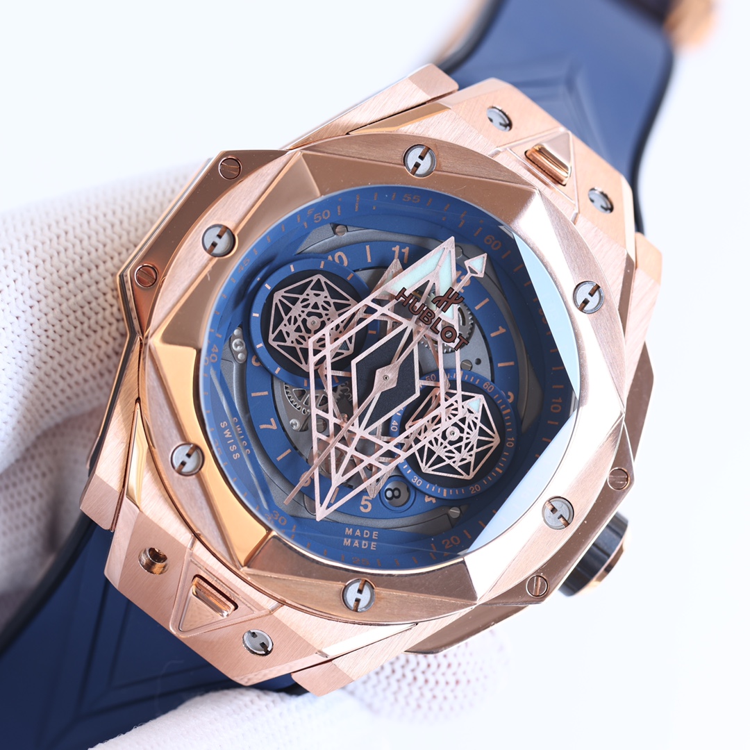 ウブロ「Hublot」ビッグバン サンブルーII タトゥー クロノグラフ ウォッチ 45mm
