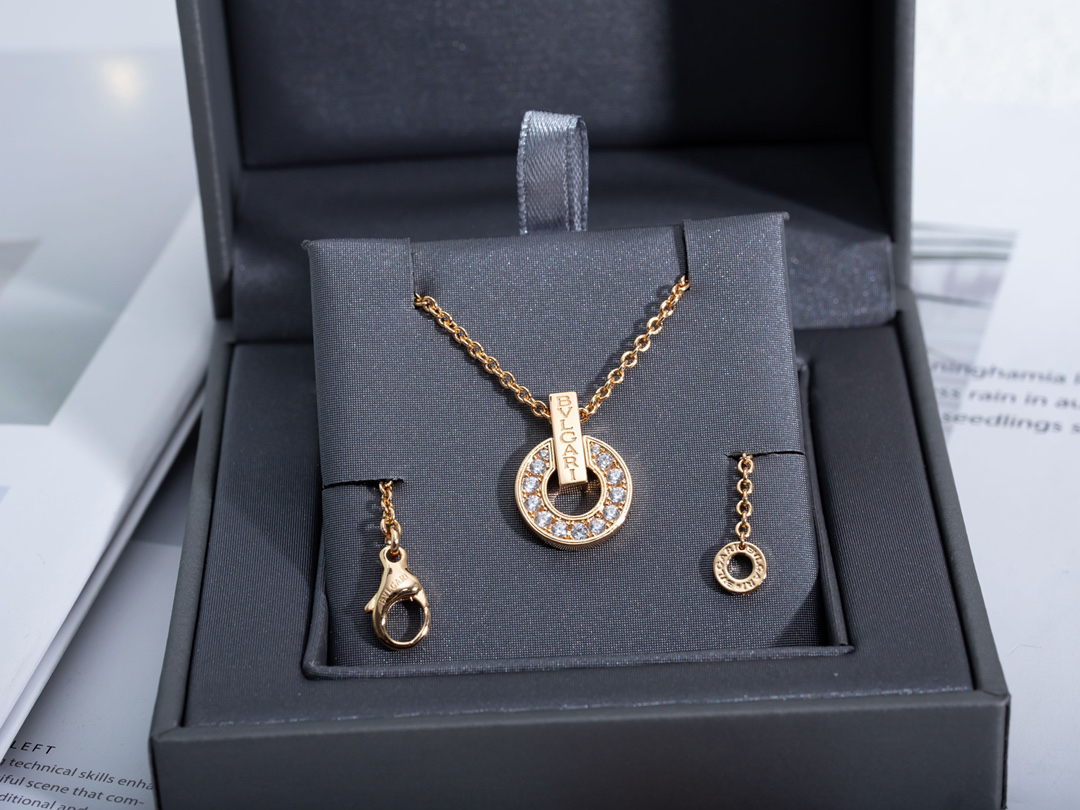 ブルガリ「Bvlgari」サークルコインネックレス38-45cm