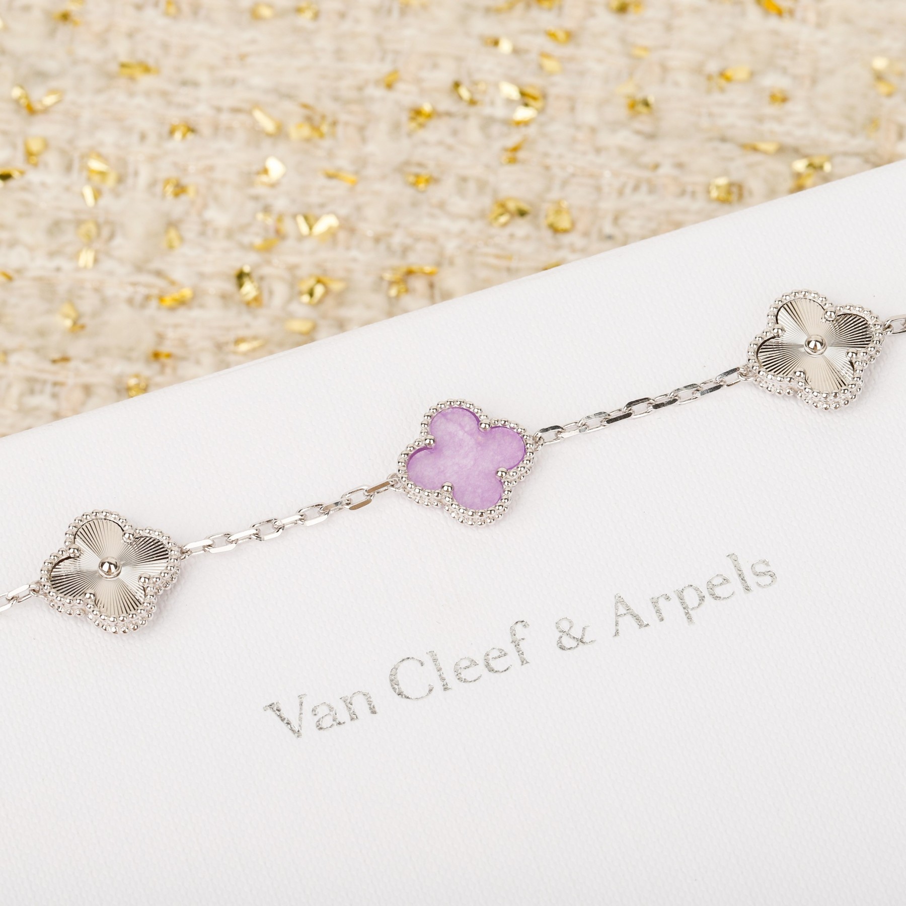 ヴァン クリーフ＆アーペル「Van Cleef & Arpels」Alhambra パールマザーオブパール レーザー ブレスレット19cm