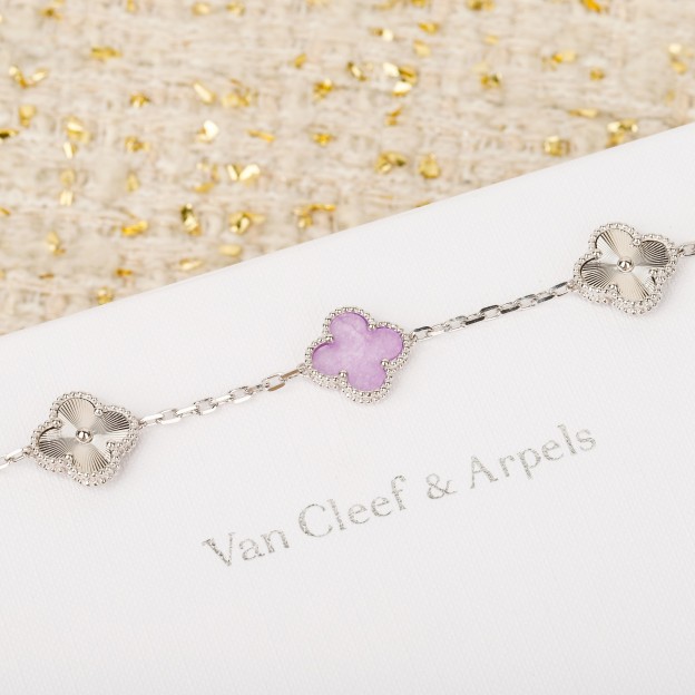 ヴァン クリーフ＆アーペル「Van Cleef & Arpels」Alhambra パールマザーオブパール レーザー ブレスレット19cm