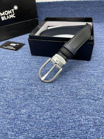 モンブラン「Montblanc」 クラシックコレクション ヘッドレザー ブラスバックル ベルト100cm