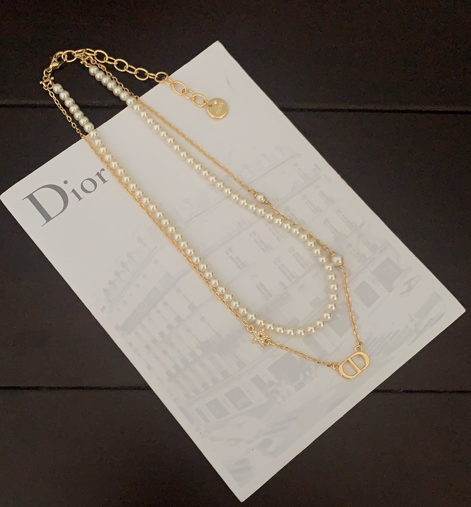 ディオール「Dior」 Pearl Éclat Double ネックレス