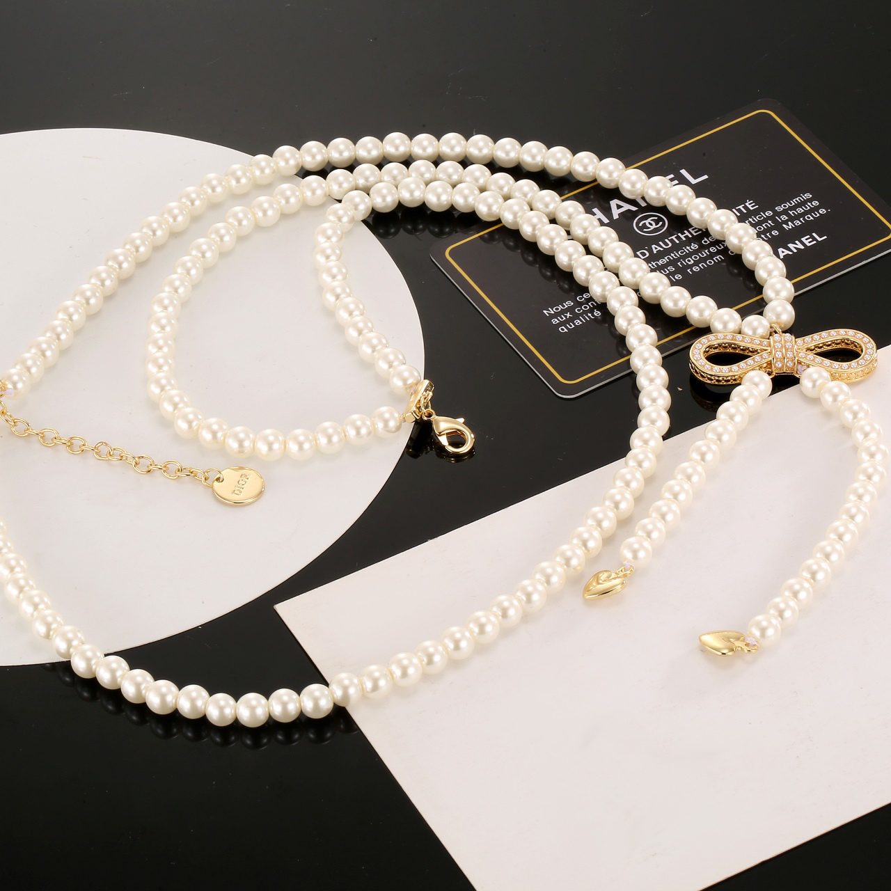 ディオール「Dior」Bow Pearl ネックレス