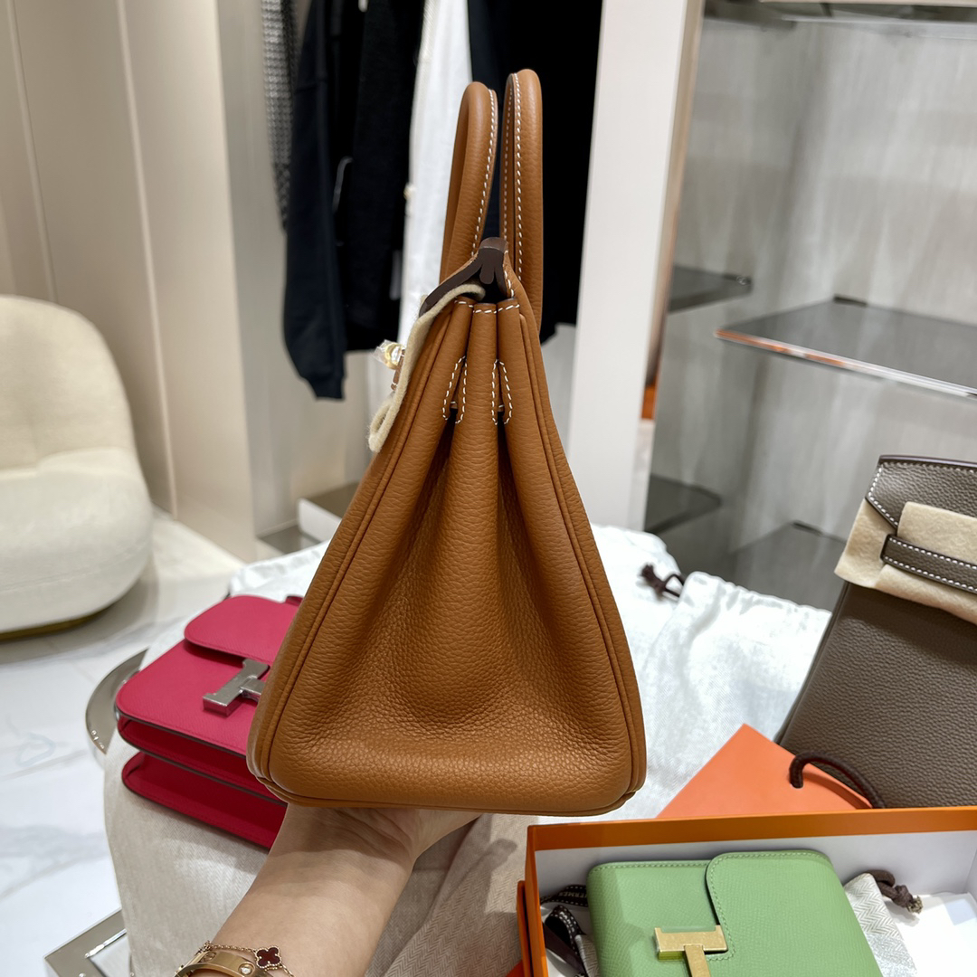 エルメス(Hermès)Birkinバッグ25mmレディースバッグ ゴールドブラウン