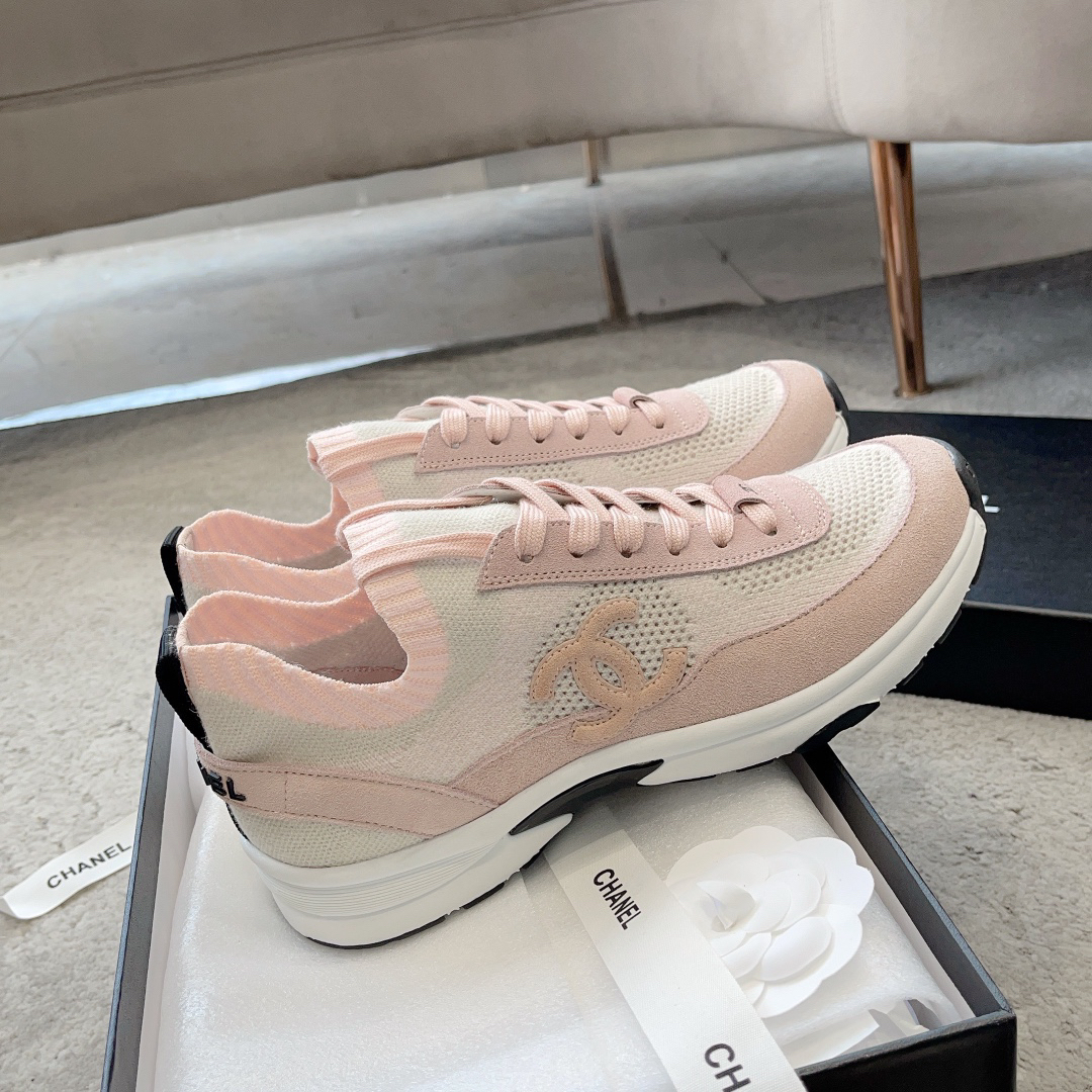 シャネル「Chanel」23B メッシュスニーカー レザートリム