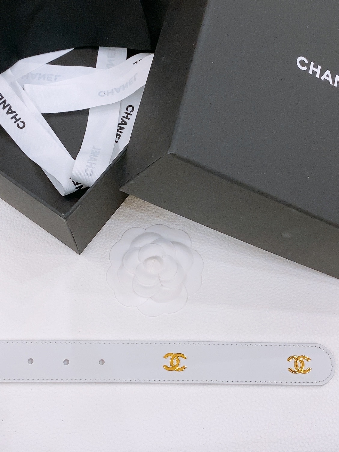 シャネル「Chanel」ダブルC レザーベルト ベルト100CM