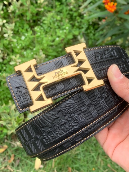 エルメス「Hermès」Jumbo Belt Buckle & ダブルフェイスレザーベルト100cm