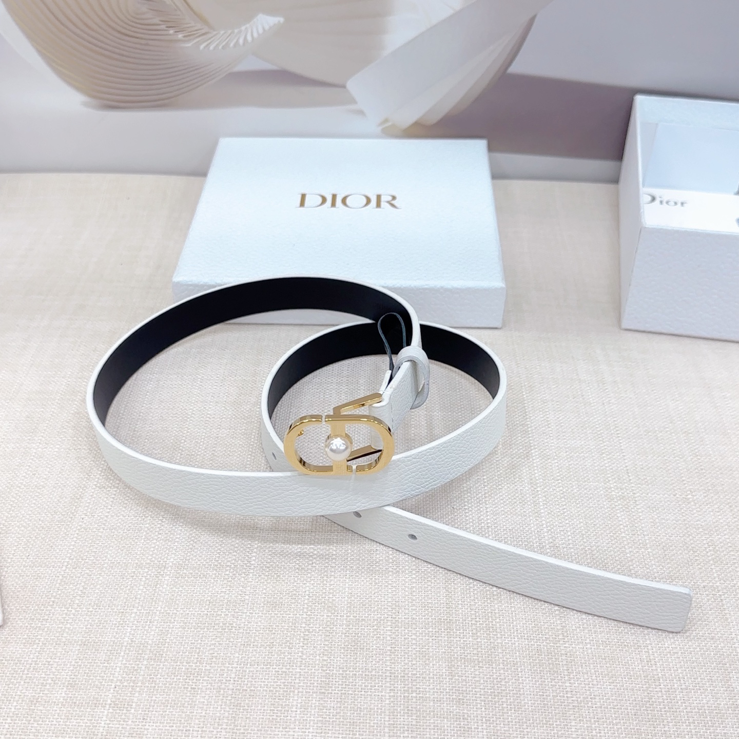 ディオール「Dior」Montaigne 2.0cm ダブルフェイスレザーベルト100CM