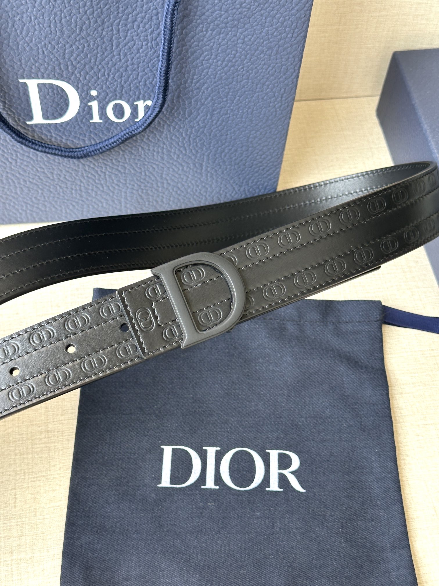 ディオール「Dior」Montaigne 3.5cm ダブルフェイスレザーベルト100CM