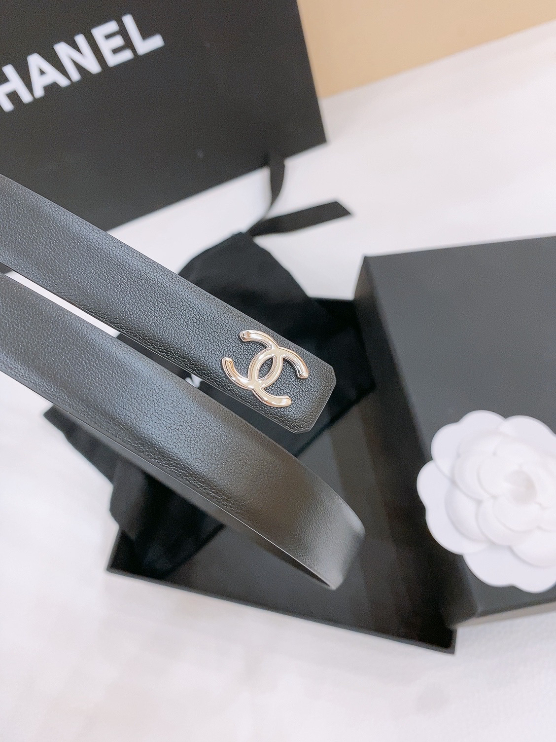 シャネル「Chanel」クラシック ダブルC レザーベルト ベルト100CM