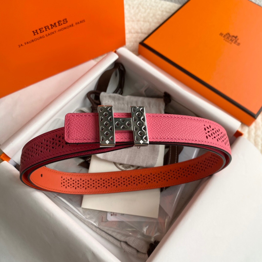 エルメス「Hermès」Jumbo Belt Buckle & ダブルフェイスレザーベルト100cm