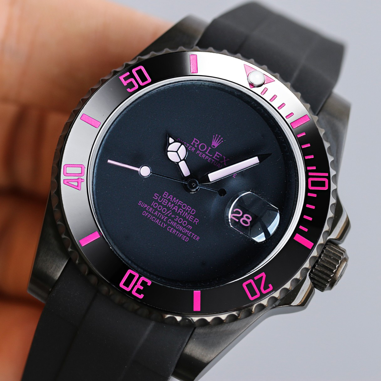 ロレックス「Rolex」カーボンブラック鋼皇時計40mm