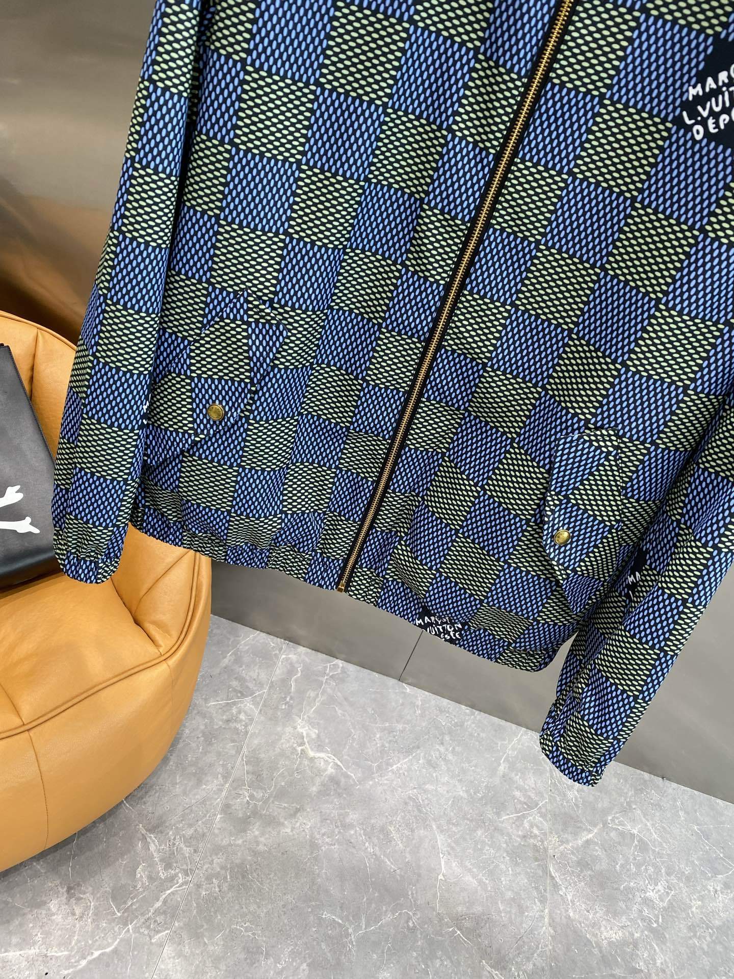 ルイ・ヴィトン「Louis Vuitton」ダブルフェイス チェック フード ジャケット