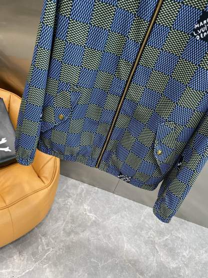 ルイ・ヴィトン「Louis Vuitton」ダブルフェイス チェック フード ジャケット