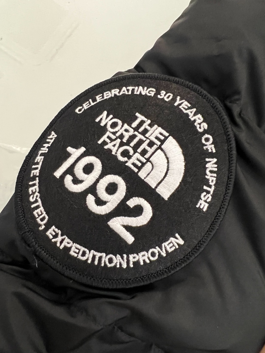 ザ・ノースフェイス「The North Face」1992 30th Anniversary スリーブパッチ ダウンジャケット