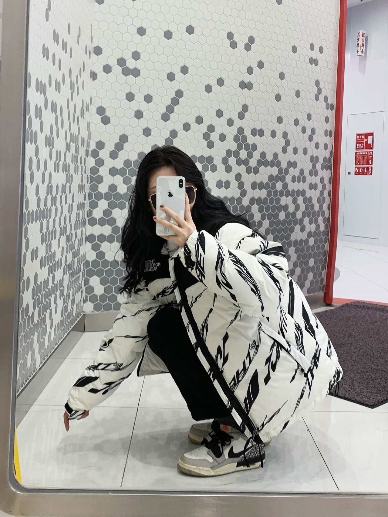 ザ・ノースフェイス「The North Face」ゼブラプリント ダウンジャケット