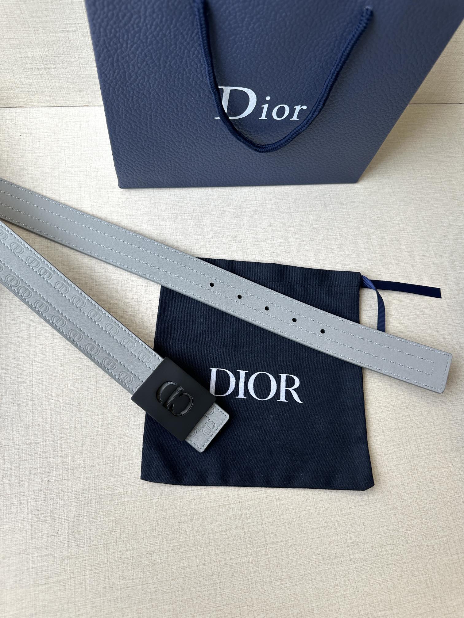 ディオール「Dior」CD Icon リバーシブル レザー ベルト100CM