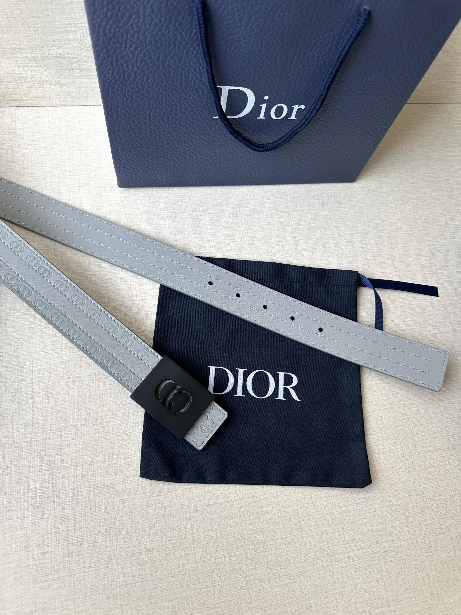 ディオール「Dior」CD Icon リバーシブル レザー ベルト100CM