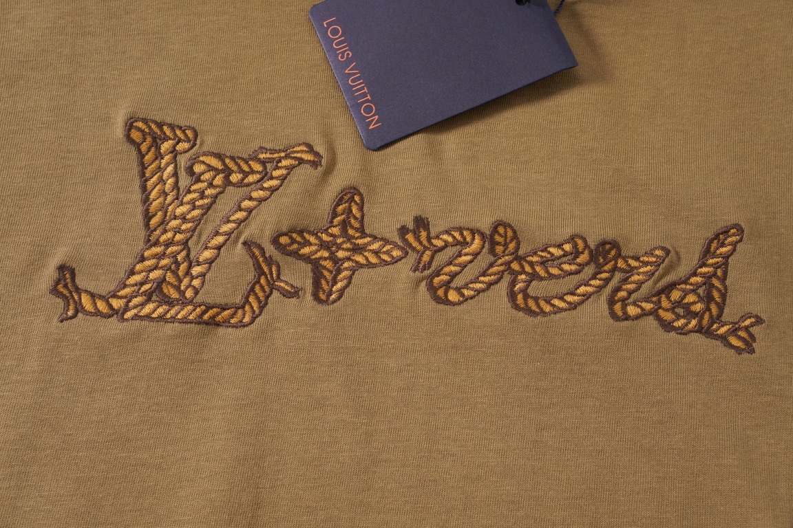 ルイ・ヴィトン「Louis Vuitton」ラリアットレターロゴ刺繍半袖Tシャツ