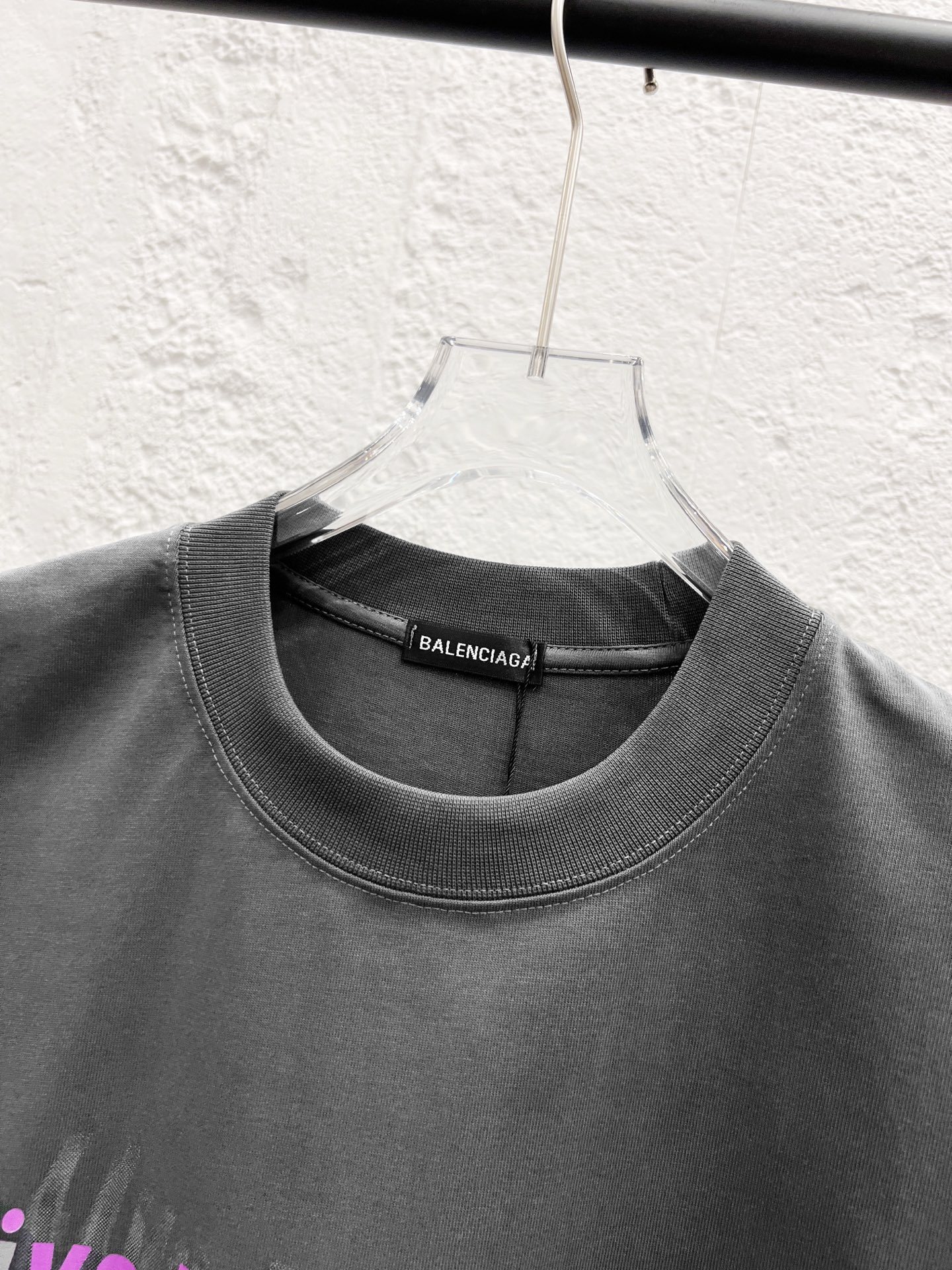 バレンシアガ「Balenciaga」ハイネックプレミアムコットン半袖Tシャツ