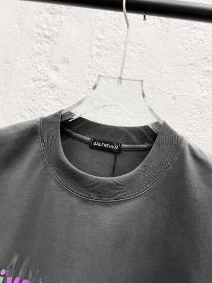 バレンシアガ「Balenciaga」ハイネックプレミアムコットン半袖Tシャツ