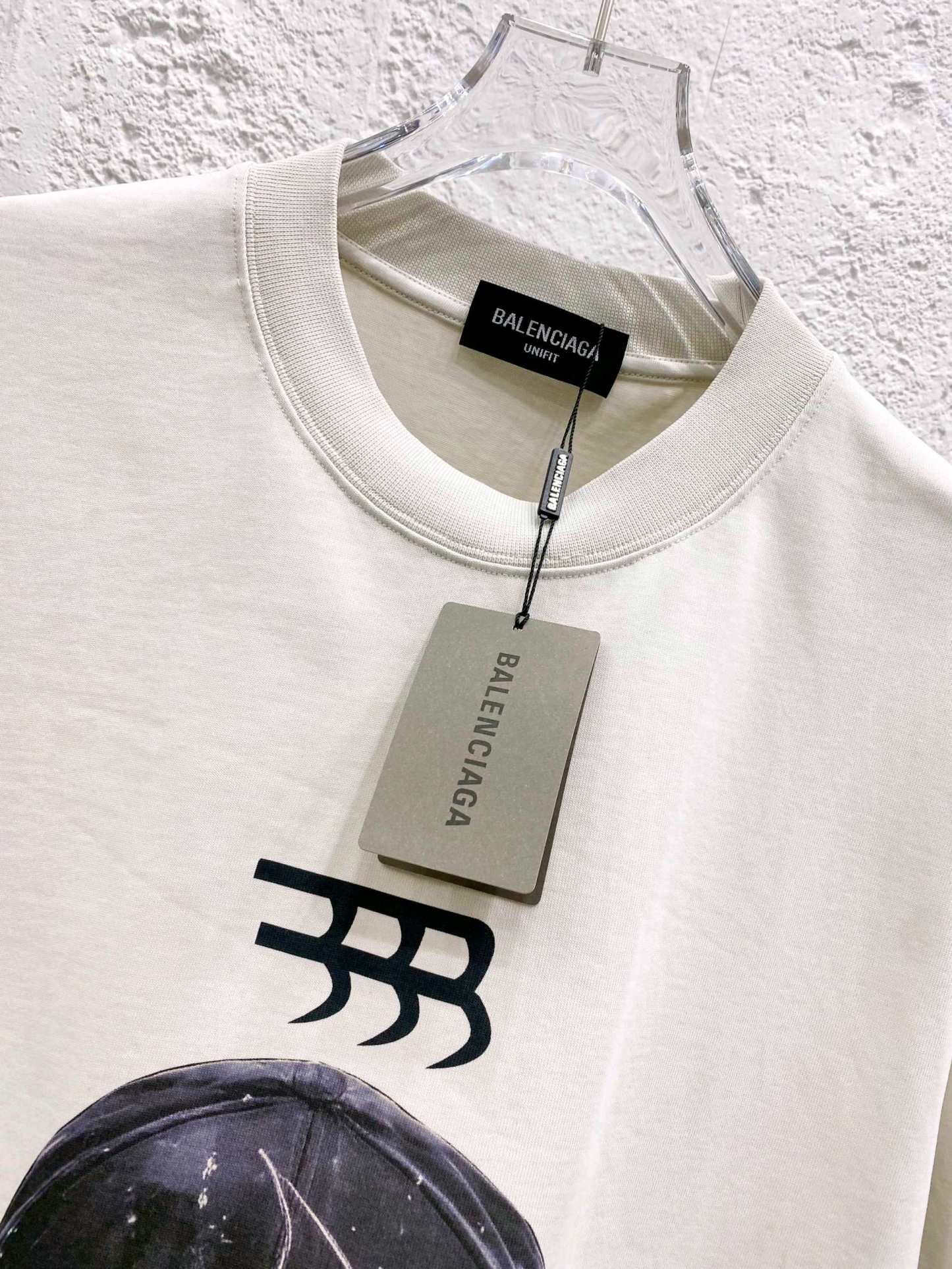 バレンシアガ「Balenciaga」ハイネックプレミアムコットン半袖Tシャツ