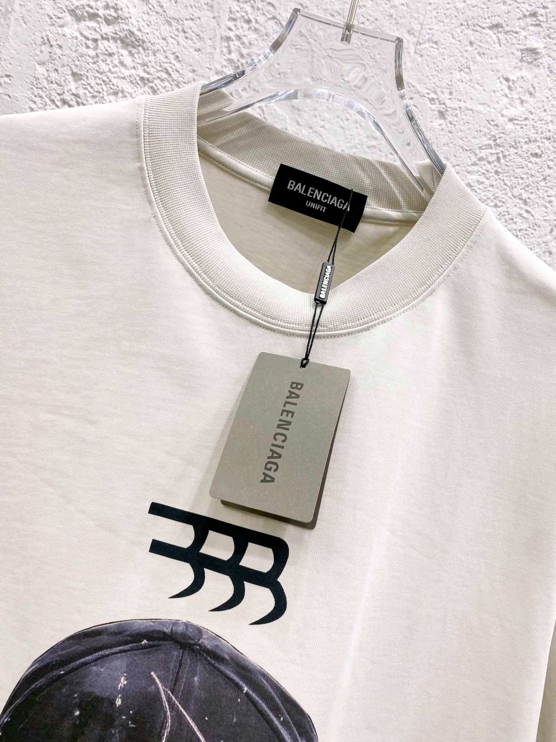 バレンシアガ「Balenciaga」ハイネックプレミアムコットン半袖Tシャツ