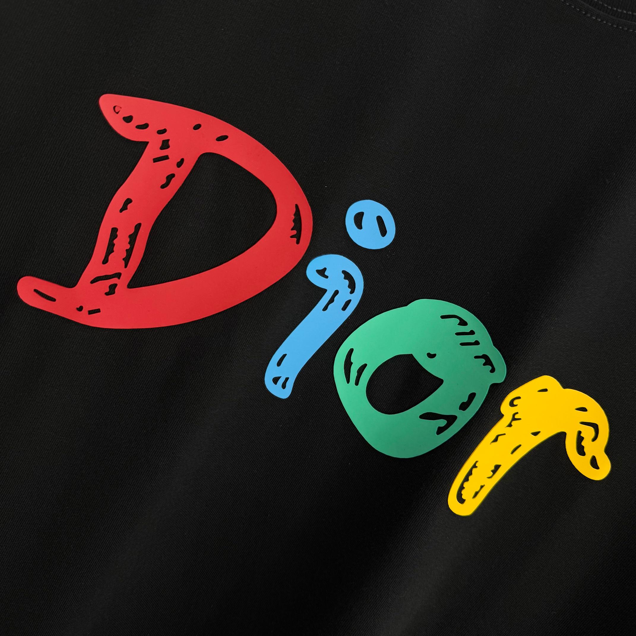 ディオール「Dior」カラー レター シリコン プリント Tシャツ