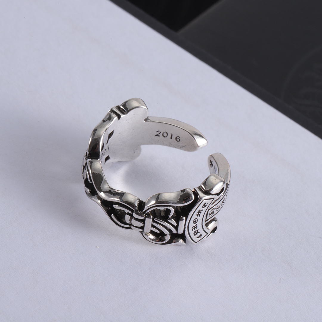 クロムハーツ「Chrome Hearts」クロム ハーツ ワイド レター スクリブル リング サイズ