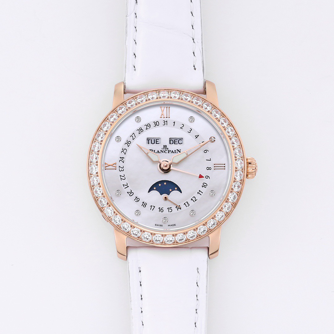 ブランパン「Blancpain」ヴィルレ レディース ムーンフェイズ＆コンプリートカレンダー自動巻き腕時計35mm
