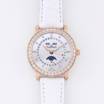 ブランパン「Blancpain」ヴィルレ レディース ムーンフェイズ＆コンプリートカレンダー自動巻き腕時計35mm