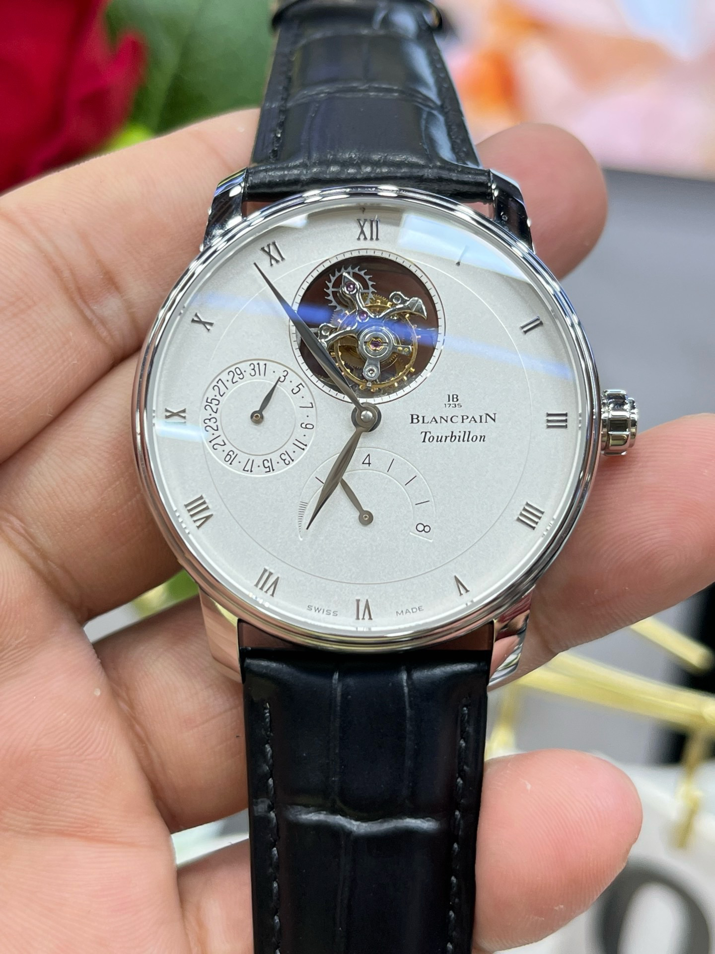 ブランパン「Blancpain」ヴィルレ トゥールビヨン自動巻き腕時計42.5mm