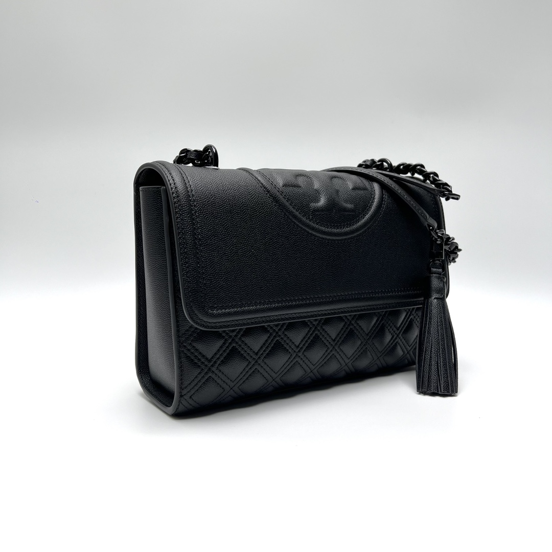 トリー バーチ「Tory Burch」Flemingキャビア牛革菱格チェーンバッグ