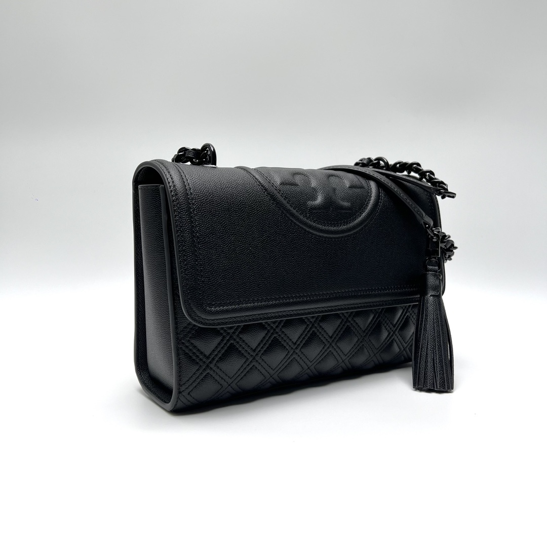 トリー バーチ「Tory Burch」Flemingキャビア牛革菱格チェーンバッグ