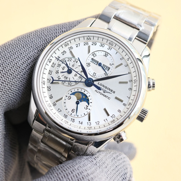 ロンジン「Longines」マスターコレクション 八針月相 クロノグラフ メンズウォッチ 40mm