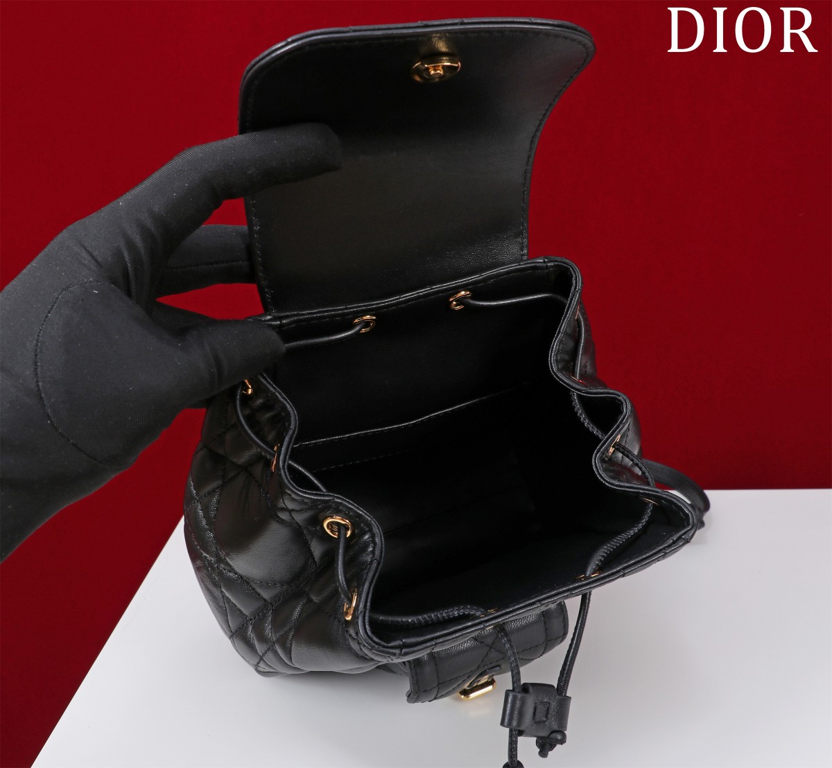 ディオール「Dior」カロ バックパック スモール ラージキャンバスキルト